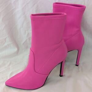 Nine West Women's Teoy 3 Pink High Heel Pointy Toe Dress Booties Size 6.5M